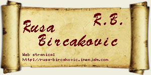 Rusa Birčaković vizit kartica